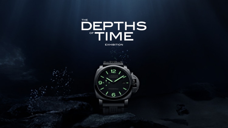 Luminor庐米诺Marina Militare腕表，配备夜光表盘，适合水下使用。