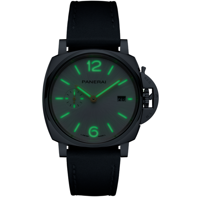 PANERAI Luminor Due庐米诺杜尔Prada Re-Nylon腕表 PAM01428 Night view