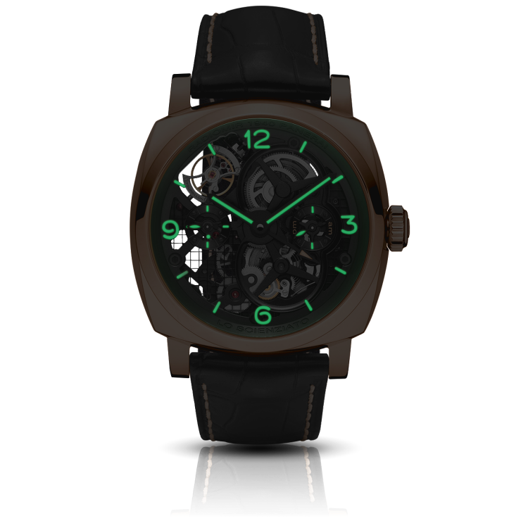 PANERAI LO SCIENZIATO - Radiomir 1940 Tourbillon GMT Oro Rosso陀飞轮两地时间红金腕表