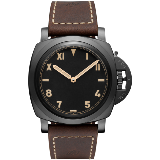 PANERAI Luminor 1950 3 Days Titanio DLC - 47毫米三日动力储存钛金属腕表  Front view