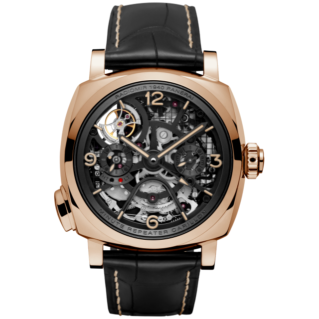 PANERAI Radiomir镭得米尔 Minute Repeater Tourbillon GMT腕表  Front view