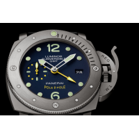 PANERAI Luminor Submersible 1950 3 Days GMT Automatic Titanio - 47毫米专业潜水3日动力储存两地时间自动钛金属腕表