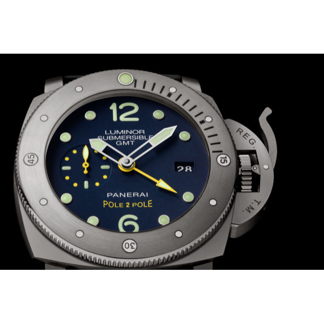 PANERAI Luminor Submersible 1950 3 Days GMT Automatic Titanio - 47毫米专业潜水3日动力储存两地时间自动钛金属腕表  Detail 2