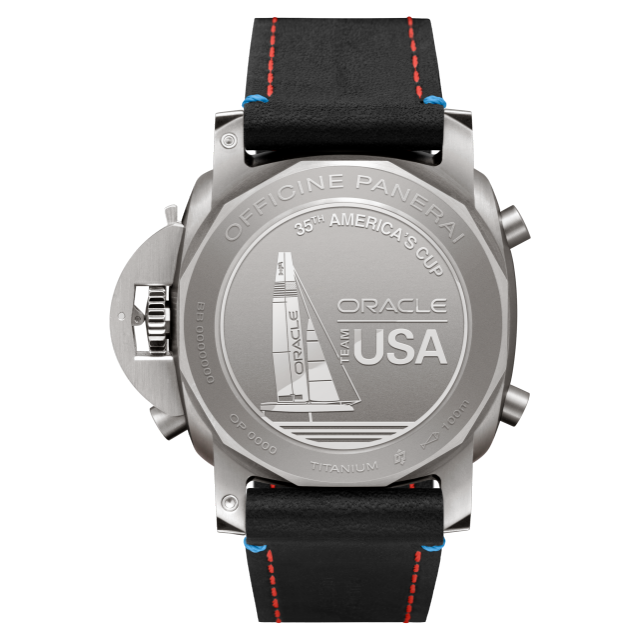 PANERAI Luminor 1950 Regatta ORACLE TEAM USA 3 Days Chrono Flyback Automatic Titanio – 47毫米帆船赛3日动力储存飞返计时钛金属自动腕表 PAM00726 Back view