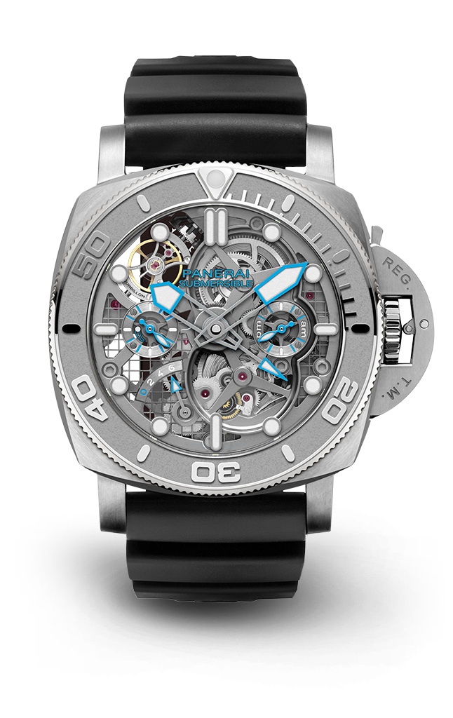 PNPAM01108 - Submersible潜行系列 EcoPangaea™ Tourbillon GMT腕表 - 50毫米
Mike Horn特别版
