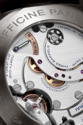 PANERAI Luminor 1950 Chrono Monopulsante Left-Handed 8 Days Titanio  Detail 