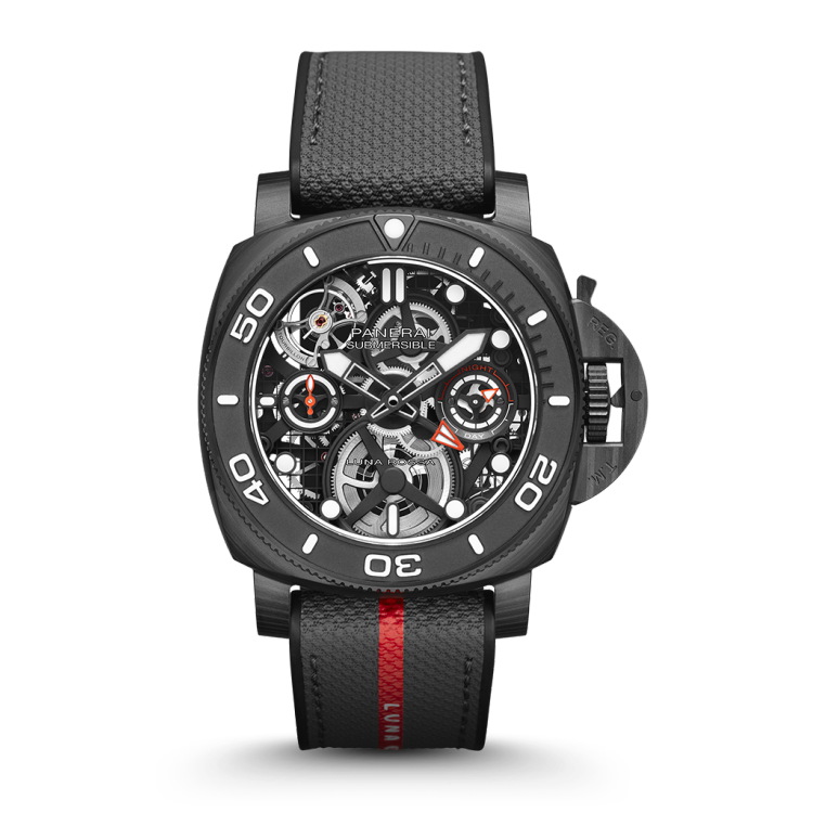 PANERAI Submersible潜行系列Tourbillon GMT Luna Rossa体验版腕表 PAM01405