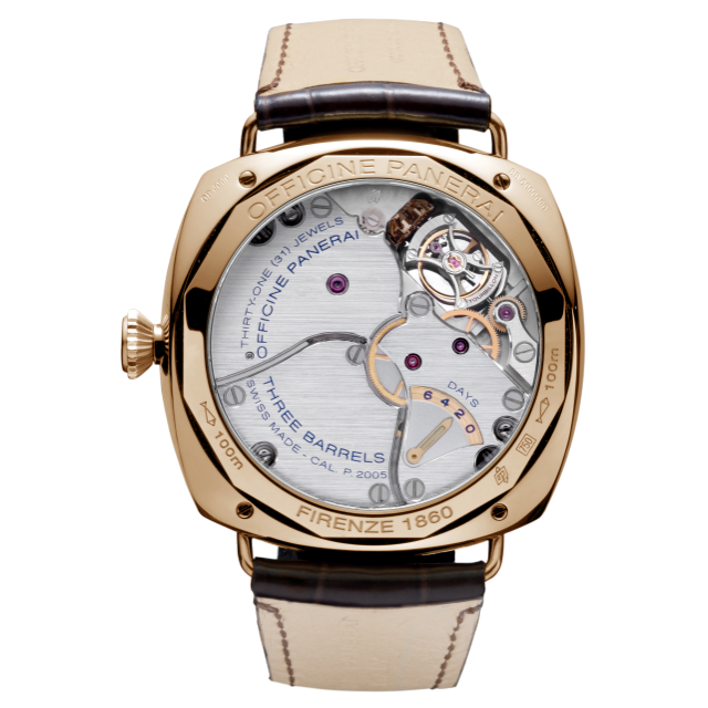 PANERAI Radiomir Tourbillon GMT Oro Rosa - 48mm  Back view