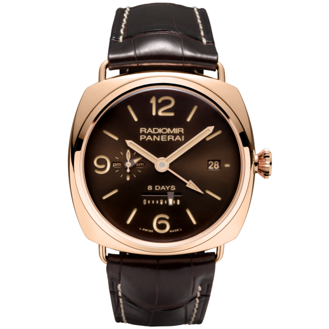 PANERAI Radiomir 8 Days GMT Oro Rosso - 45mm PAM00395 Front view