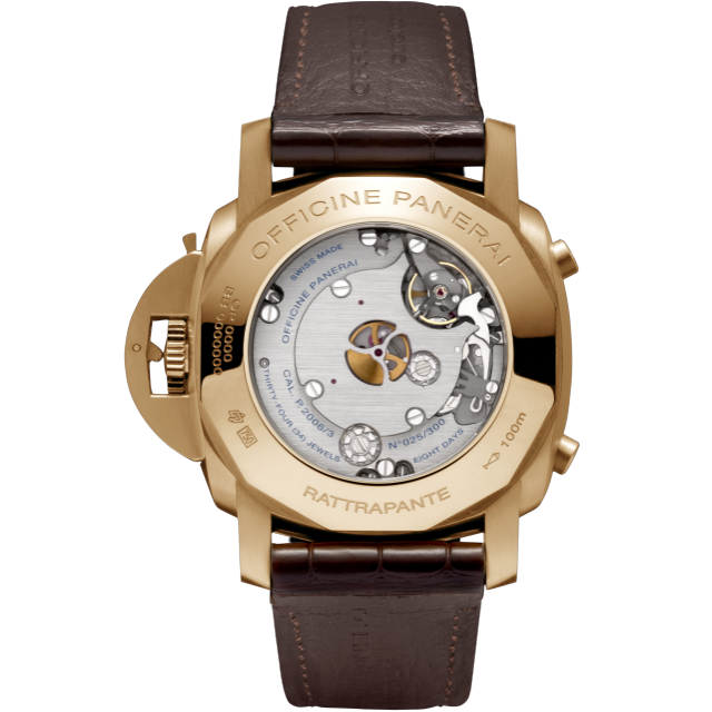 PANERAI Luminor 1950 Rattrapante 8 Days Oro Rosa - 47mm  Back view