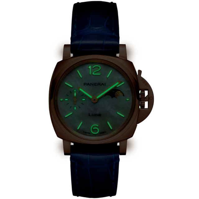 PANERAI Luminor Due Luna Goldtech™ Madreperla  PAM01181 Night view