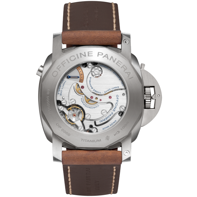 PANERAI Luminor 1950 Chrono Monopulsante Left-Handed 8 Days Titanio - 47mm PAM00579 Back view