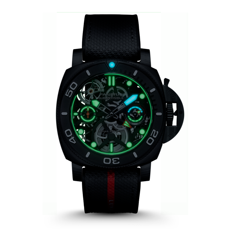 PANERAI Submersible潜行系列Tourbillon GMT Luna Rossa体验版腕表 PAM01405