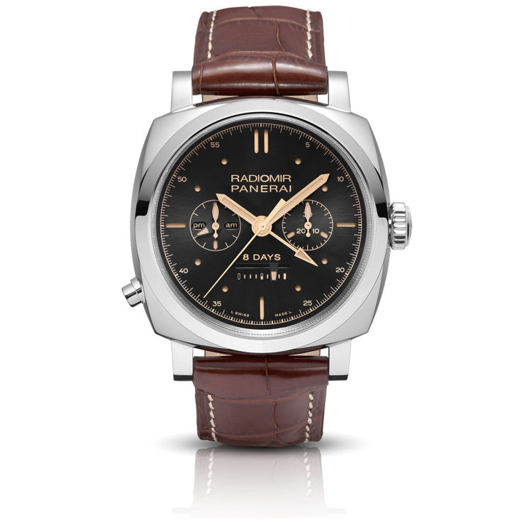 PANERAI Radiomir镭得米尔 1940 Chrono Monopulsante 8 Days GMT Oro Bianco腕表 PAM00503