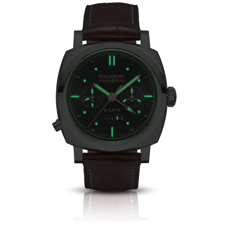 PANERAI Radiomir镭得米尔 1940 Chrono Monopulsante 8 Days GMT Oro Bianco腕表 PAM00503