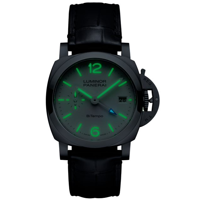 PANERAI Luminor庐米诺Quaranta BiTempo腕表 PAM01367 Night view