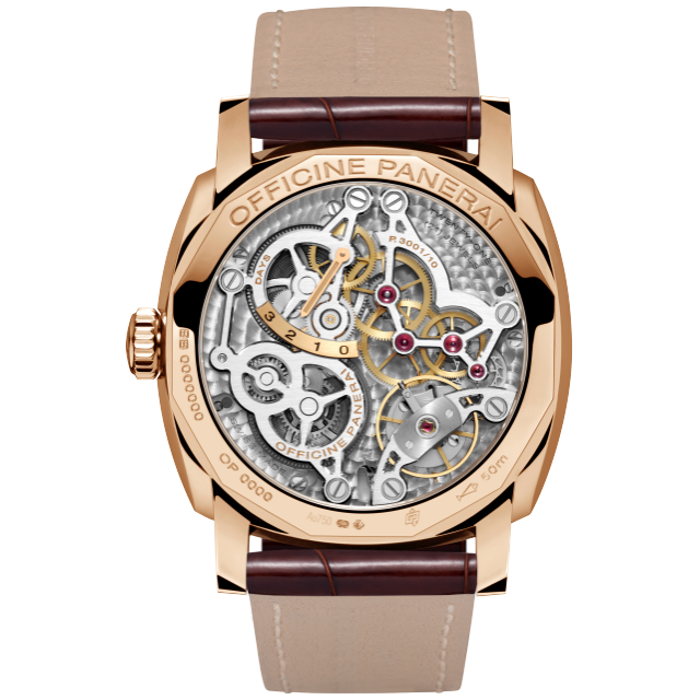 PANERAI Radiomir 1940 3 Days GMT Oro Rosso - 47毫米3日动力储存两地时间红金腕表 PAM00570 Back view