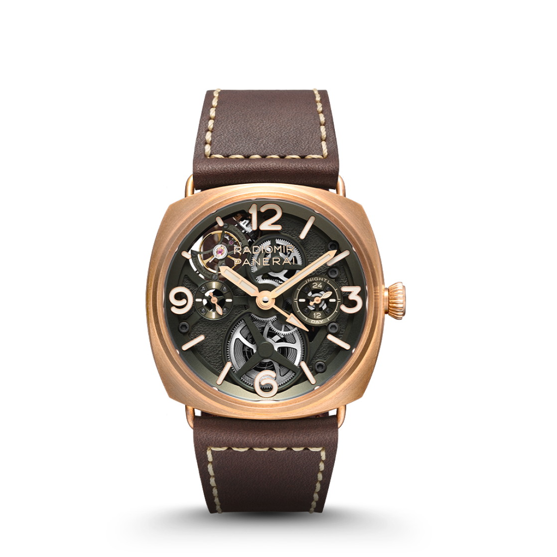 PANERAI Radiomir镭得米尔Tourbillon GMT Bronzo陀飞轮两地时间青铜腕表 PNPAM01284