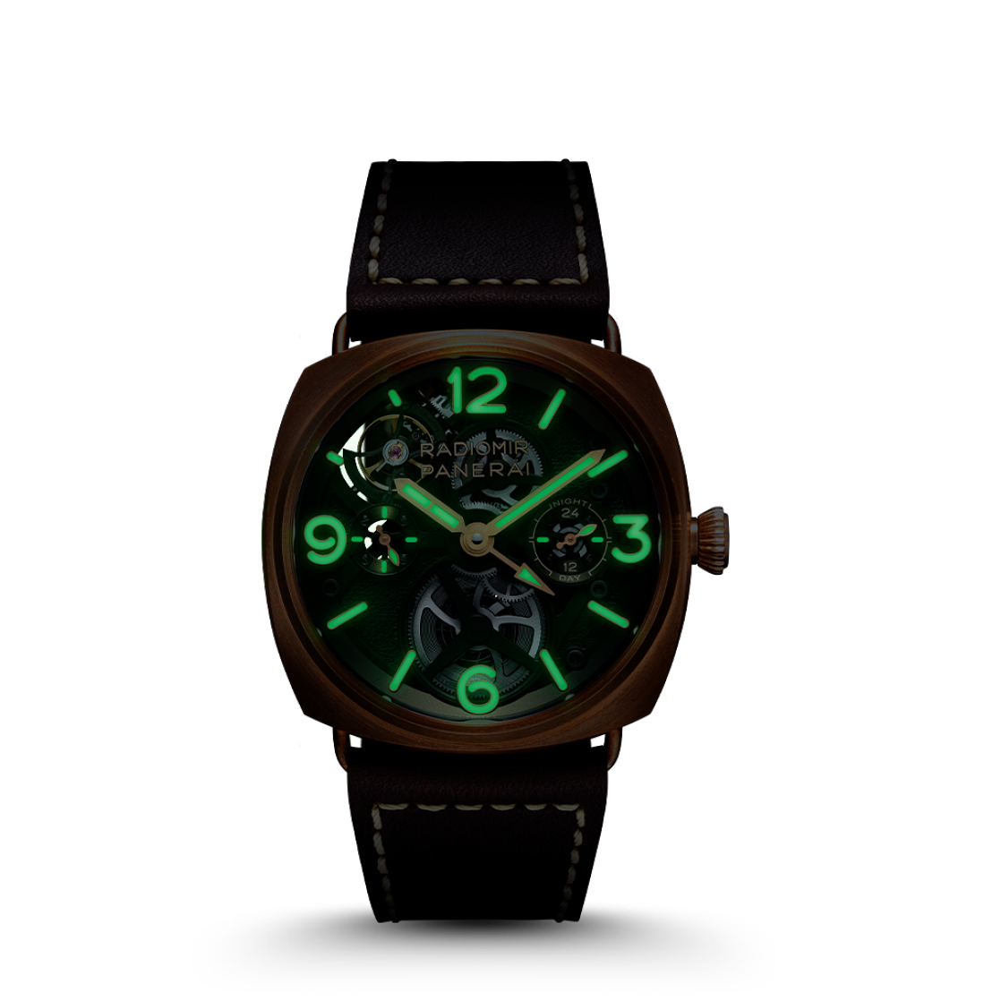 PANERAI Radiomir镭得米尔Tourbillon GMT Bronzo陀飞轮两地时间青铜腕表 PNPAM01284