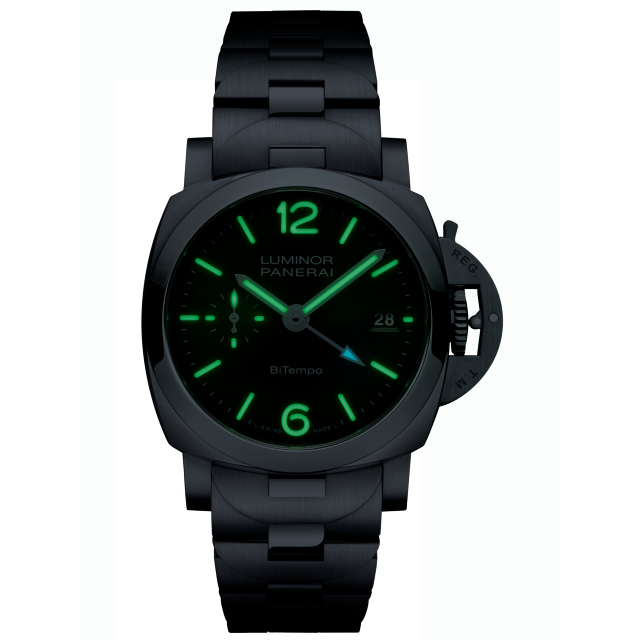 PANERAI Luminor庐米诺Quaranta BiTempo腕表 PAM01640 Night view