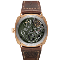 PANERAI Radiomir镭得米尔Tourbillon GMT Bronzo陀飞轮两地时间青铜腕表 PAM01284 Back view