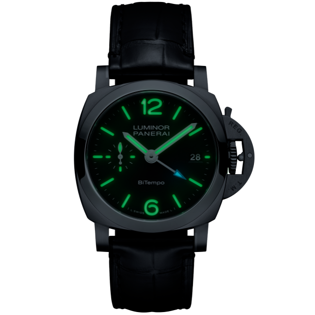 PANERAI Luminor庐米诺Quaranta BiTempo腕表 PAM01365 Night view
