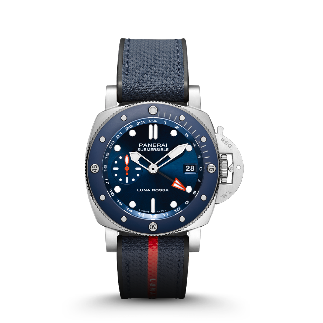 PANERAI Submersible潜行系列GMT Luna Rossa Titanio腕表 PNPAM01507