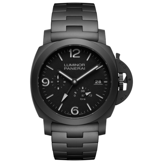 PANERAI Luminor庐米诺GMT动力储存Ceramica腕表 PAM01674 Front view